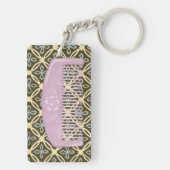 Lavender Comb over Chocolate Background Sleutelhanger (achterkant)