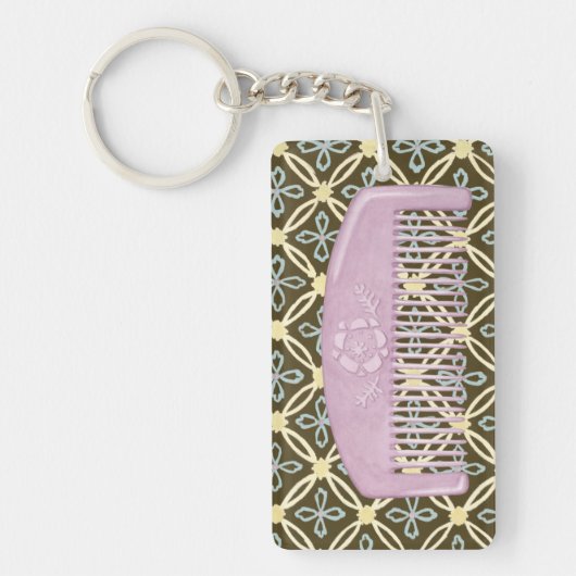 Lavender Comb over Chocolate Background Sleutelhanger (Voorkant)