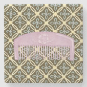Lavender Comb over Chocolate Background Stenen Onderzetter (Voorkant)