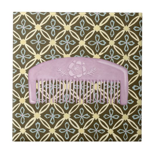 Lavender Comb over Chocolate Background Tegeltje (Voorkant)