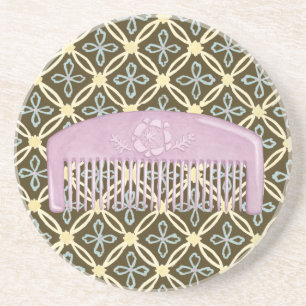 Lavender Comb over Chocolate Background Zandsteen Onderzetter
