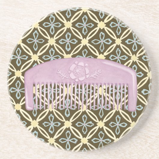 Lavender Comb over Chocolate Background Zandsteen Onderzetter (Voorkant)