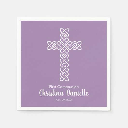 Lavender Communion Baptism Christening Servet (Voorkant)