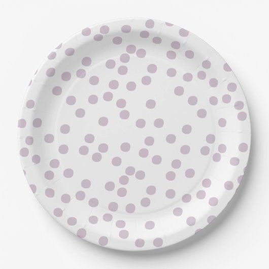 Lavender Confetti/Polkadots Papieren Bordje (Voorkant)