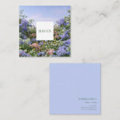 Lavender Coral Floral Meadow Square Frame Vierkante Visitekaartje (Voorkant / Achterkant)