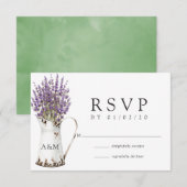 Lavender Cottage Chic Bruiloft RSVP Kaartje (Voorkant / Achterkant)
