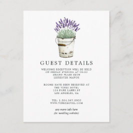 Lavender Cottage Chic Trouw Gast Details Informatiekaartje