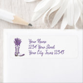 Lavender Cowboy Boot Address Label (Insitu)