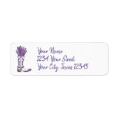 Lavender Cowboy Boot Address Label (Voorkant)