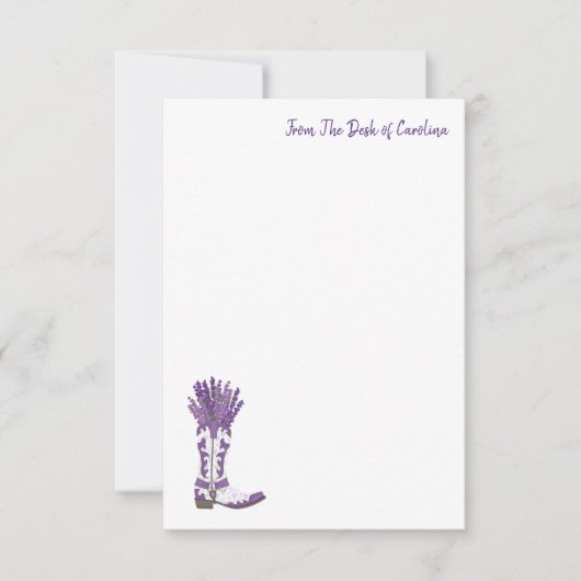 Lavender Cowboy Boot Card Bedankkaart (Voorkant)