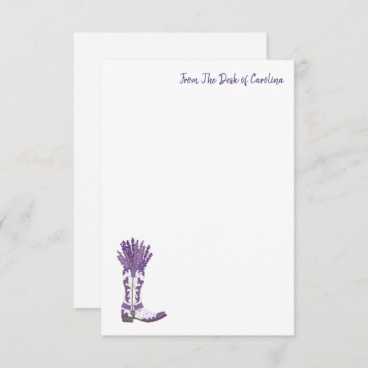Lavender Cowboy Boot Card Bedankkaart (Voorkant / Achterkant)
