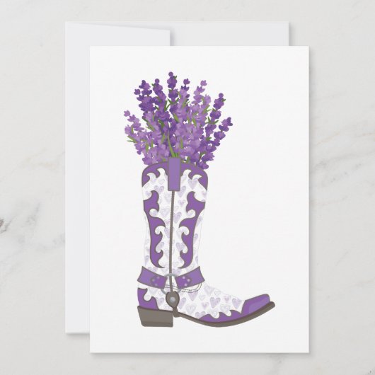 Lavender Cowboy Boot Feestdagenkaart (Voorkant)