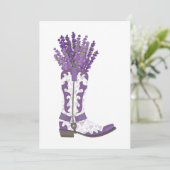 Lavender Cowboy Boot Feestdagenkaart (Staand voorkant)