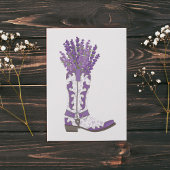Lavender Cowboy Boot Feestdagenkaart