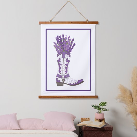 Lavender Cowboy Boot Hangend Wandkleed (Slaapkamer)