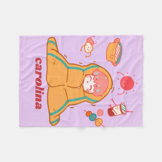 Lavender Cozy Blanket – personalised Custom Name  Fleece Deken (Voorkant (Horizontaal))