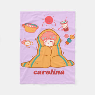 Lavender Cozy Blanket – personalised Custom Name  Fleece Deken