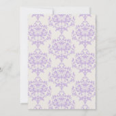 Lavender & Cream Damask Quinceañera Uitnodiging (Achterkant)