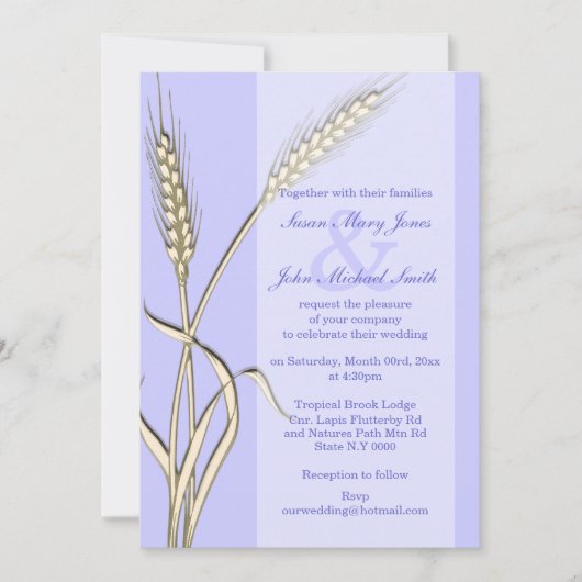 Lavender crème: tarwe in de openlucht kaart (Voorkant)