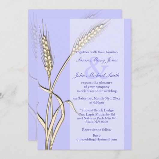 Lavender crème: tarwe in de openlucht kaart (Voorkant / Achterkant)