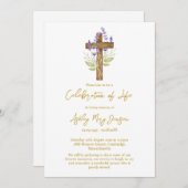 Lavender Cross Celebration of Life Funeral Kaart (Voorkant / Achterkant)