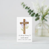 Lavender Cross Memorial Funeral Prayer Card Visitekaartje (Staand voorkant)
