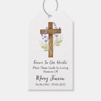 Lavender Cross Memorial Funeral Seed Packet Cadeaulabel