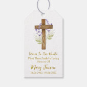 Lavender Cross Memorial Funeral Seed Packet  Cadeaulabel (Voorkant)