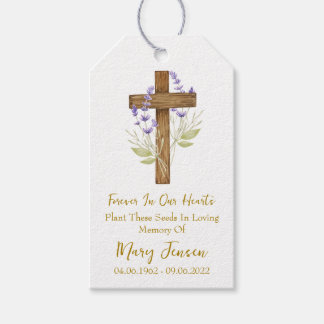 Lavender Cross Memorial Funeral Seed Packet Cadeaulabel