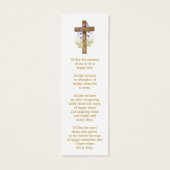 Lavender Cross Photo Funeral Bookmark Mini Visitekaartjes (Achterkant)