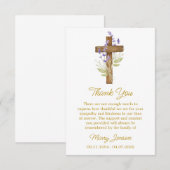 Lavender Cross Sympathy Thank You Card Bedankkaart (Voorkant / Achterkant)