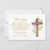 Lavender Cross Sympathy Thank You Card Bedankkaart (Voorkant)