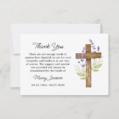 Lavender Cross Sympathy Thank You Card Bedankkaart (Voorkant)