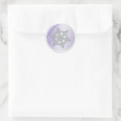 Lavender Crystal Snowflake Envelope Seal Ronde Sticker (Tas)