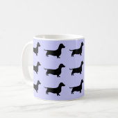 Lavender Dachshund Silhouette Mok (Voorkant links)