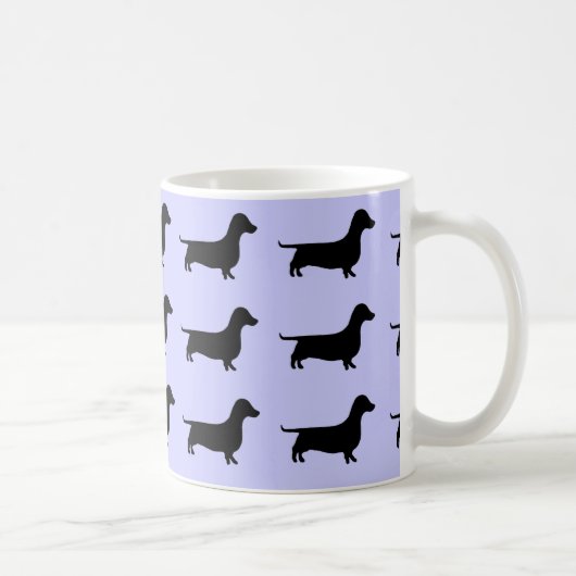 Lavender Dachshund Silhouette Mok (Rechts)