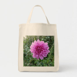 Lavender dahlia op een canvas tas