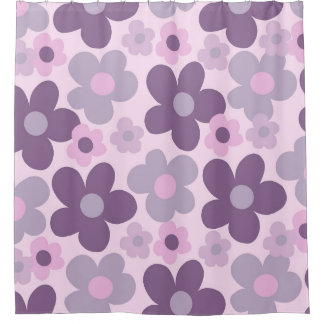 Lavender Daisies Retro Dream #1 #retro #decor Douchegordijn