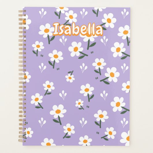 Lavender Daisy Floral Pattern Planner (Voorkant)