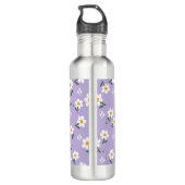 Lavender Daisy Floral Pattern  Waterfles (Achterkant)