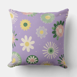 Lavender Daisy Floral Pillow Kussen