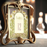 Lavender Daisy Table Numbers  Art Nouveau Kaart<br><div class="desc">Art Nouveau Vintage trouwlijstnummers van Alphonse Mucha in een floreel, romantisch en grillig design. Victoriaans bloei vult klassieke art decofonts aan. Voer je aangepaste gegevens in en je bent klaar. Als u het ontwerp verder wilt wijzigen, klikt u op de blauwe knop "Aanpassen". Hartelijk dank voor uw aandacht voor mijn...</div>