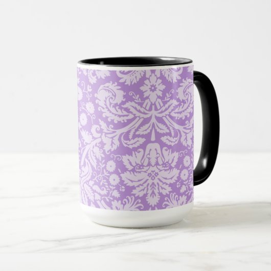 Lavender Damask;  Chalkboard uiterlijk Mok (Voorkant rechts)