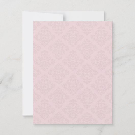 Lavender Damask Monogram Rehearsal Dinner Kaart (Achterkant)