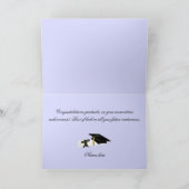 Lavender Damask & Mortarboard Afstuderen Card Kaart (Binnen)