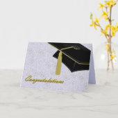 Lavender Damask & Mortarboard Afstuderen Card Kaart (Gele Bloem)