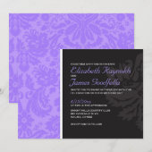 Lavender Damask Wedding Invitations Kaart (Voorkant / Achterkant)