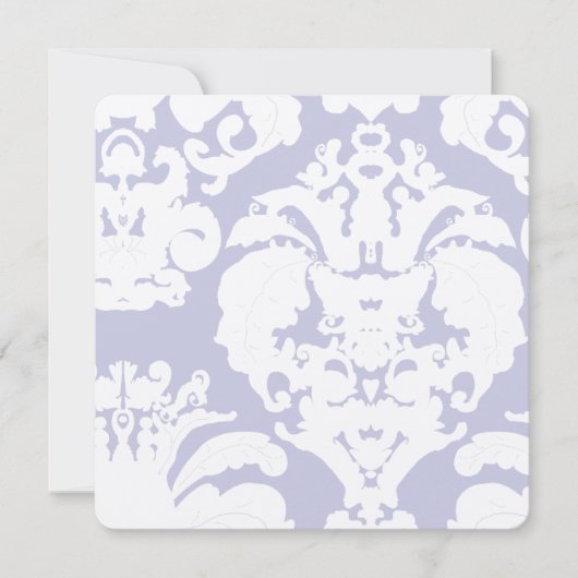 Lavender Damask Wedding Uitnodiging (Voorkant)