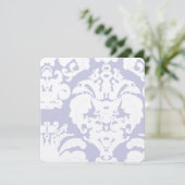 Lavender Damask Wedding Uitnodiging (Staand voorkant)