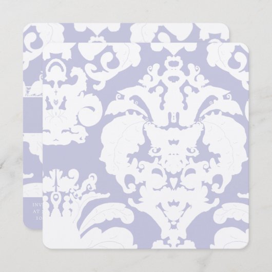 Lavender Damask Wedding Uitnodiging (Voorkant / Achterkant)